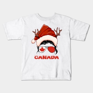 Canada girl, Canadian Christmas gift , Regalo Navidad Canada Kids T-Shirt